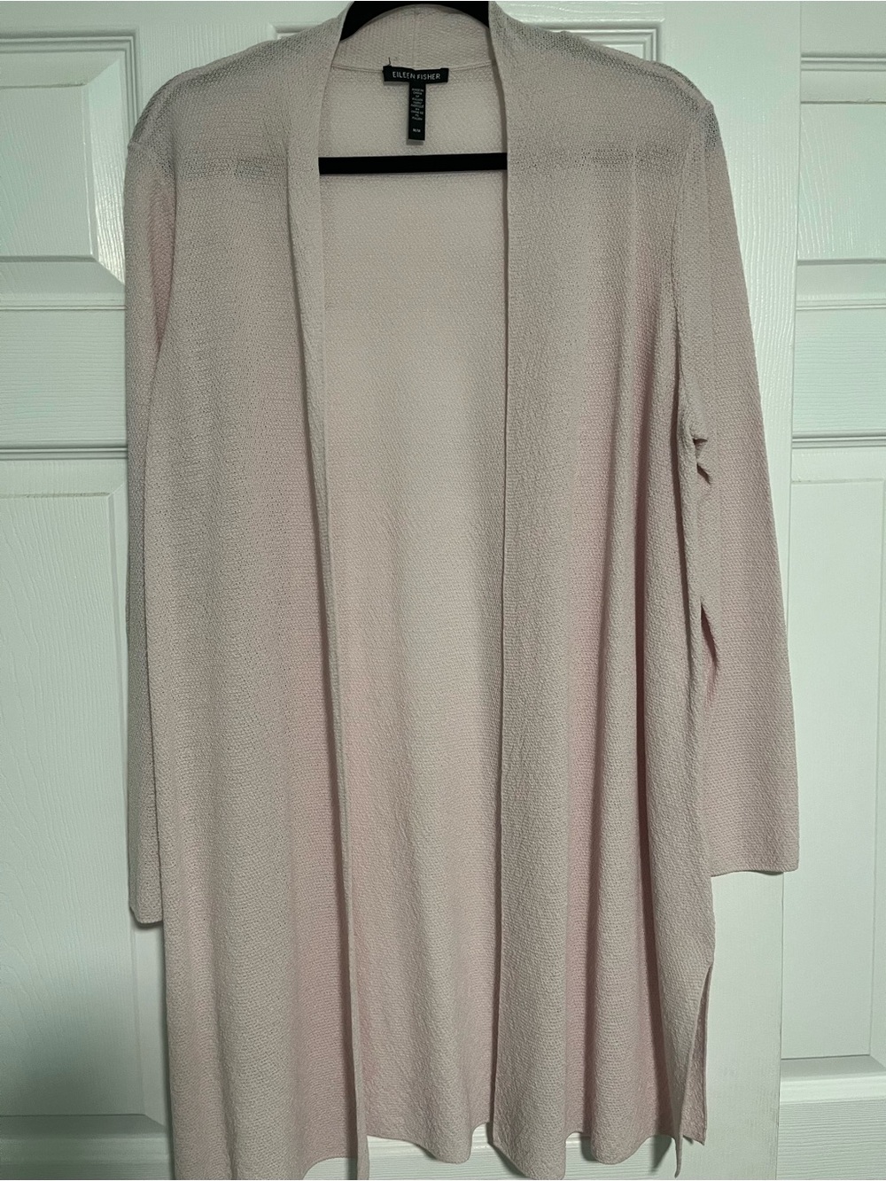 Eileen Fisher Pale Pink Open-Front Long Cardigan